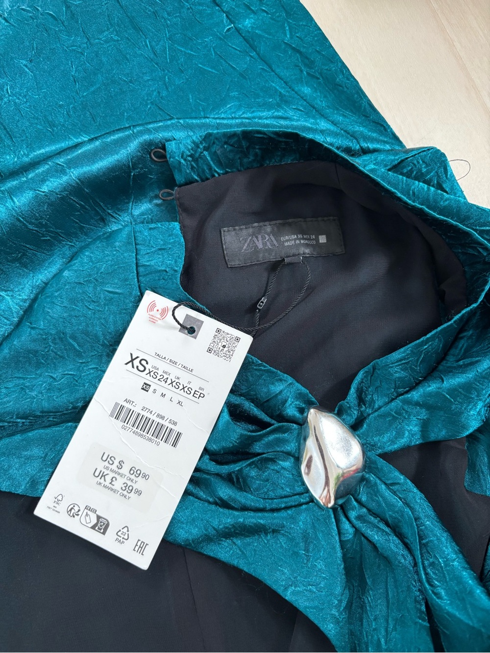 Zara Teal Sleeveless Maxi Dress with Shoulder Ring Detail - Picture 4 of 4